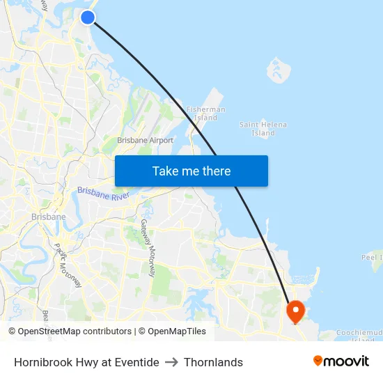 Hornibrook Hwy at Eventide to Thornlands map