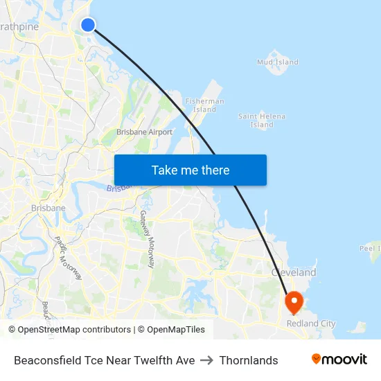 Beaconsfield Tce Near Twelfth Ave to Thornlands map