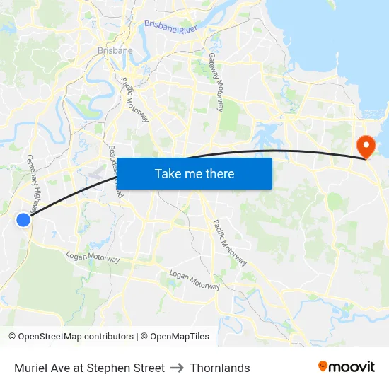 Muriel Ave at Stephen Street to Thornlands map