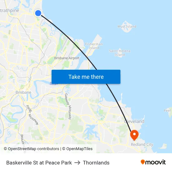 Baskerville St at Peace Park to Thornlands map