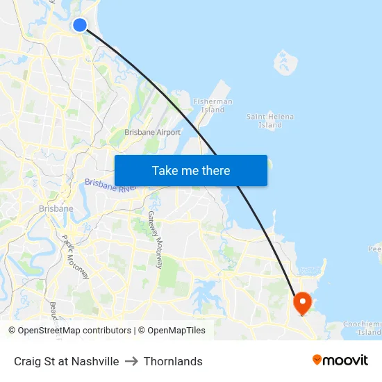 Craig St at Nashville to Thornlands map
