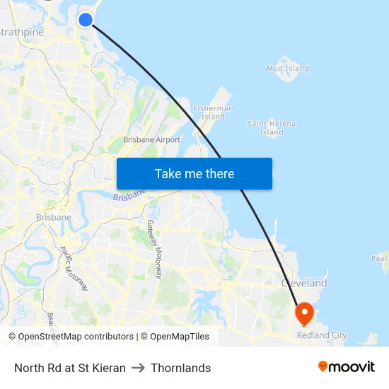 North Rd at St Kieran to Thornlands map