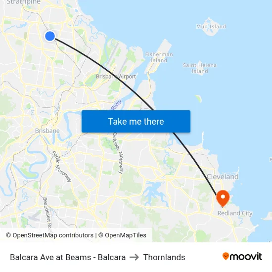 Balcara Ave at Beams - Balcara to Thornlands map