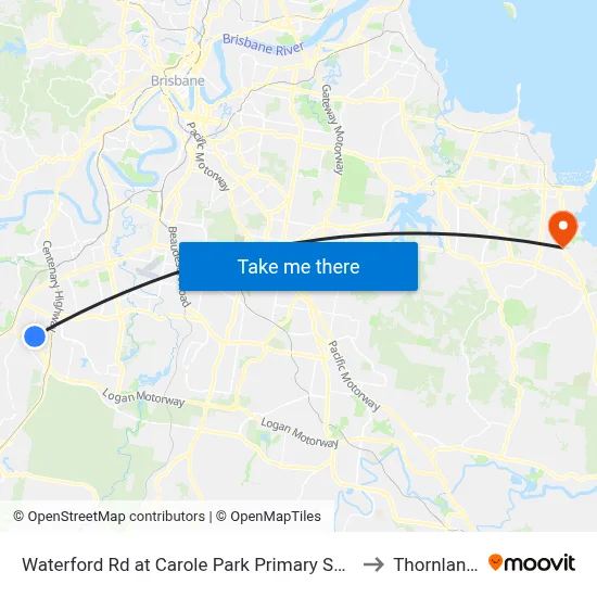 Waterford Rd at Carole Park Primary School to Thornlands map