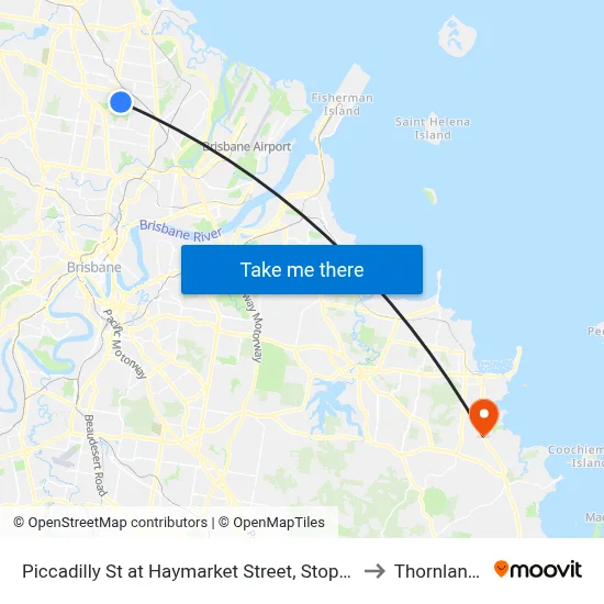 Piccadilly St at Haymarket Street, Stop 48 to Thornlands map