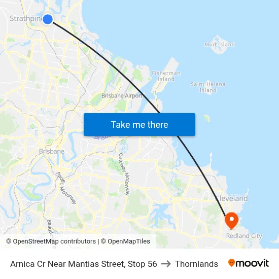 Arnica Cr Near Mantias Street, Stop 56 to Thornlands map