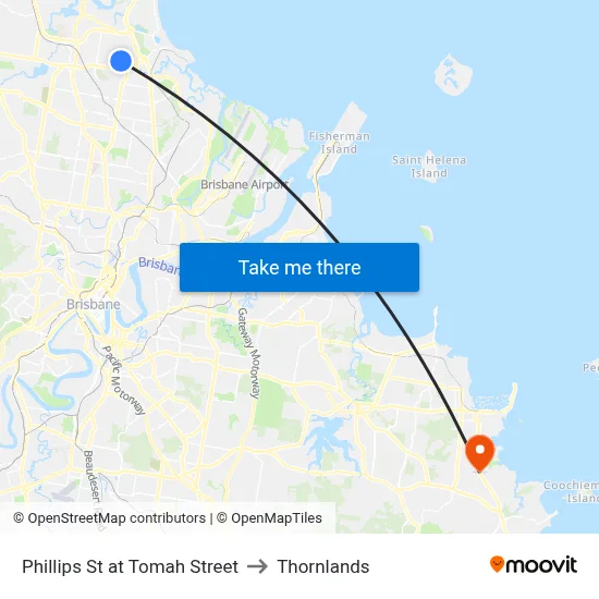 Phillips St at Tomah Street to Thornlands map