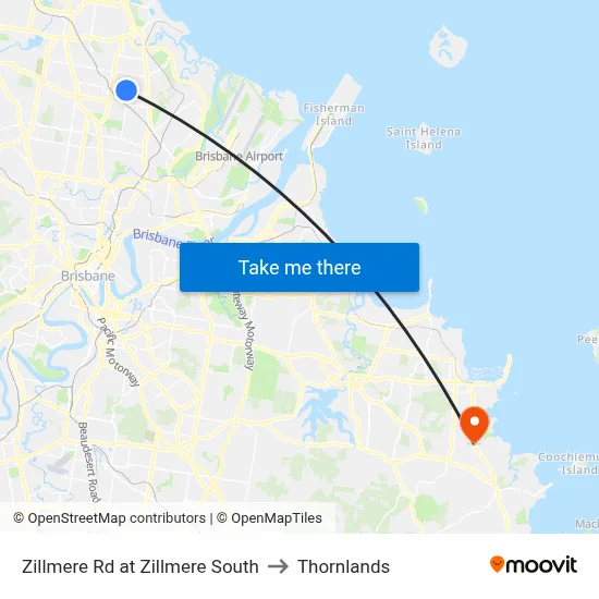 Zillmere Rd at Zillmere South to Thornlands map