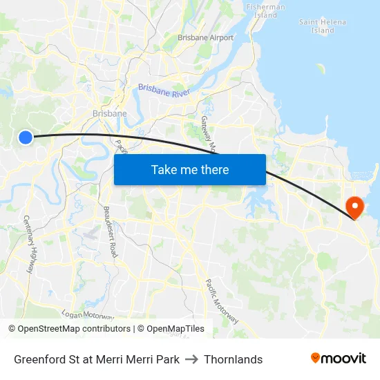 Greenford St at Merri Merri Park to Thornlands map