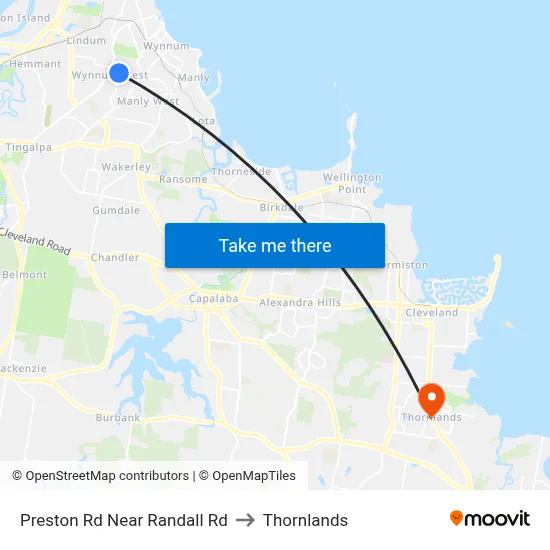 Preston Rd Near Randall Rd to Thornlands map