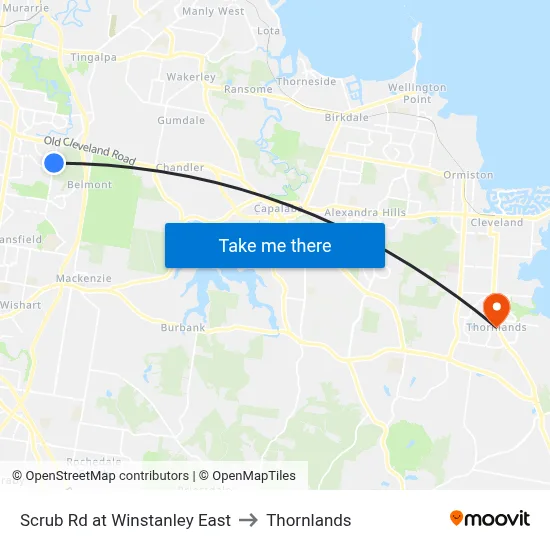 Scrub Rd at Winstanley East to Thornlands map