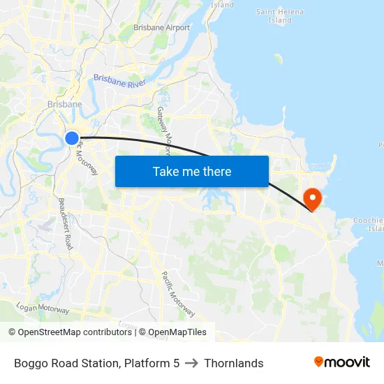 Boggo Road Station, Platform 5 to Thornlands map
