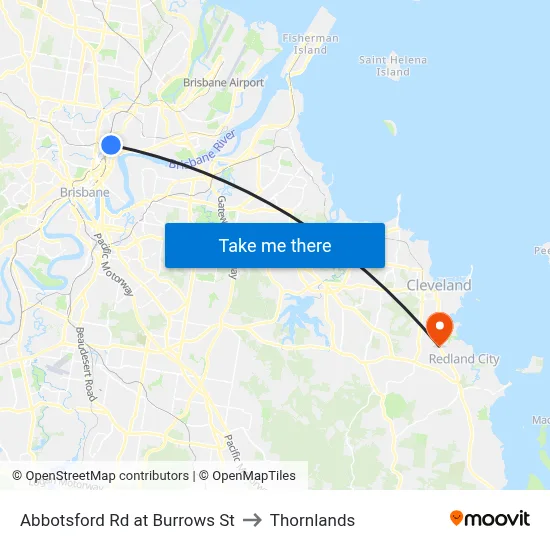 Abbotsford Rd at Burrows St to Thornlands map