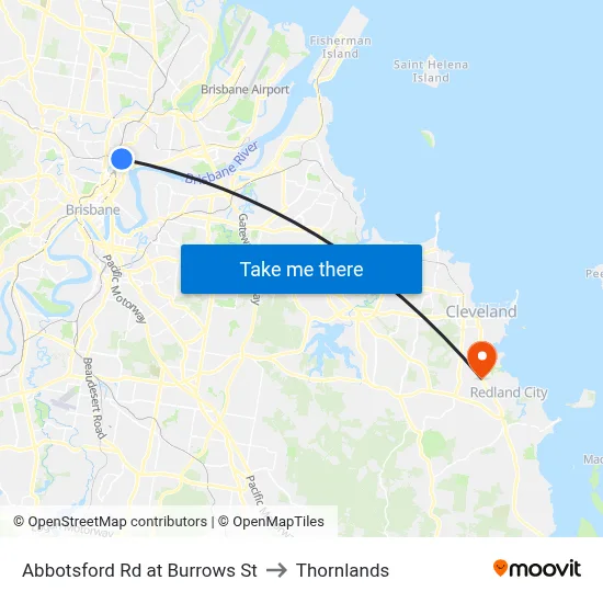 Abbotsford Rd at Burrows St to Thornlands map