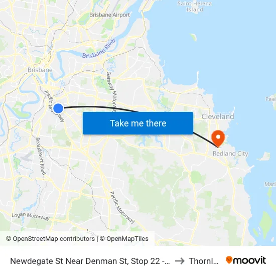 Newdegate St Near Denman St, Stop 22 - Temp Closure to Thornlands map