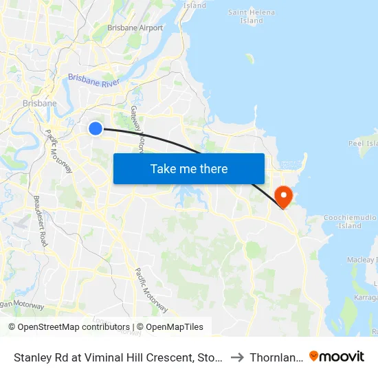 Stanley Rd at Viminal Hill Crescent, Stop 35a to Thornlands map