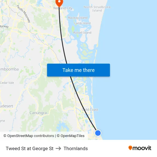 Tweed St at George St to Thornlands map