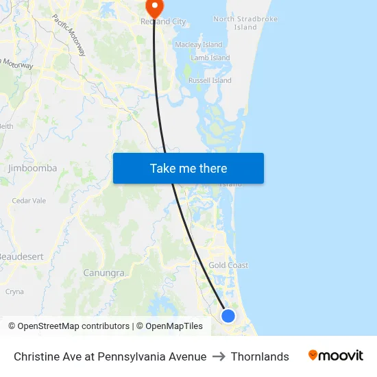 Christine Ave at Pennsylvania Avenue to Thornlands map