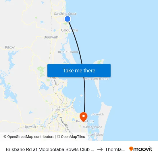 Brisbane Rd at Mooloolaba Bowls Club Closed to Thornlands map