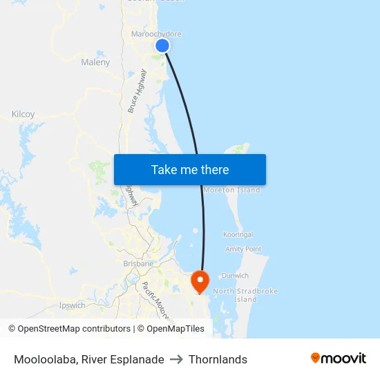 Mooloolaba, River Esplanade to Thornlands map