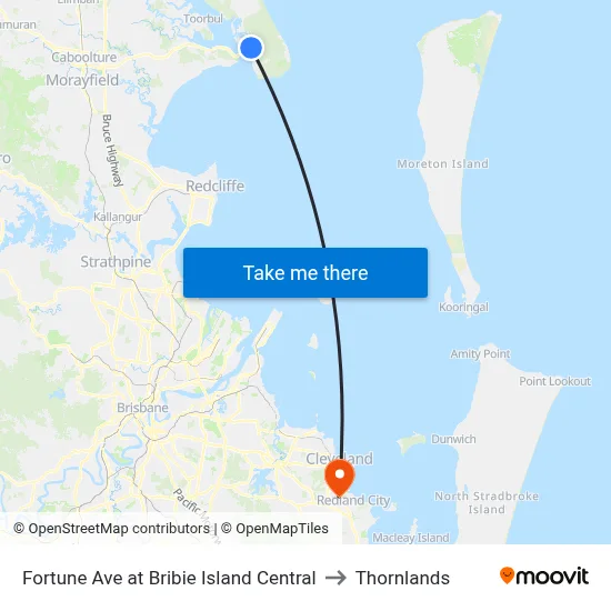 Fortune Ave at Bribie Island Central to Thornlands map
