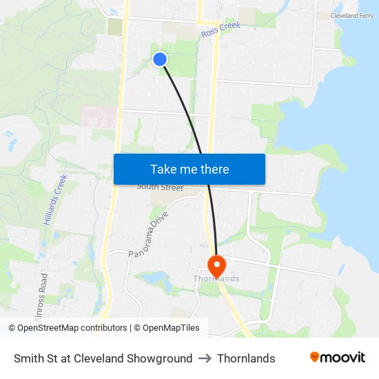 Smith St at Cleveland Showground to Thornlands map