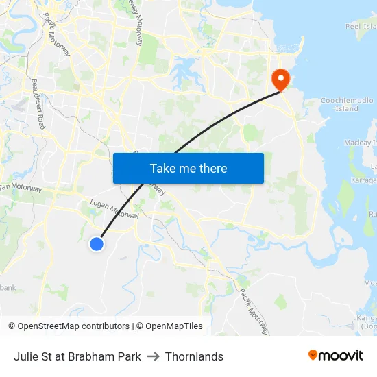 Julie St at Brabham Park to Thornlands map