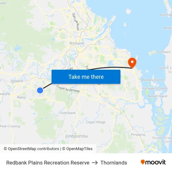 Redbank Plains Recreation Reserve to Thornlands map