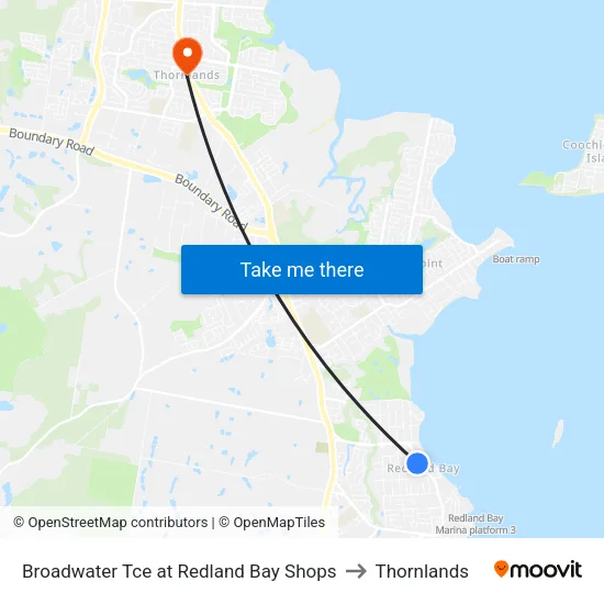 Broadwater Tce at Redland Bay Shops to Thornlands map