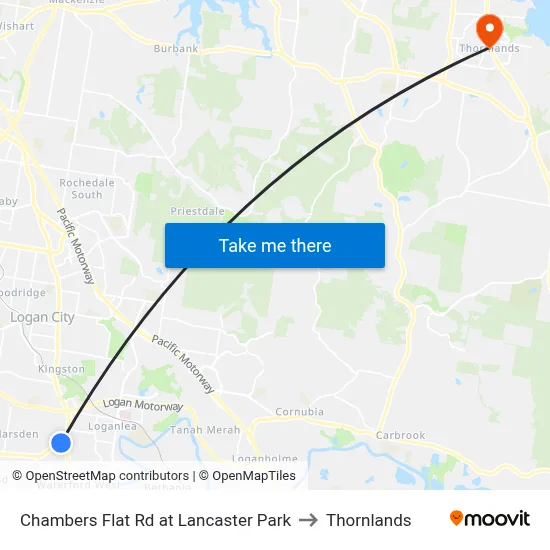 Chambers Flat Rd at Lancaster Park to Thornlands map