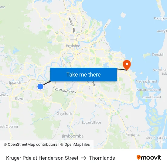 Kruger Pde at Henderson Street to Thornlands map