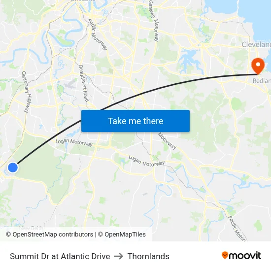 Summit Dr at Atlantic Drive to Thornlands map
