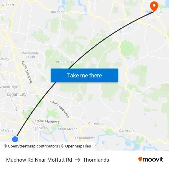 Muchow Rd Near Moffatt Rd to Thornlands map