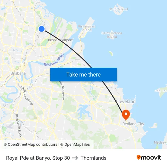 Royal Pde at Banyo, Stop 30 to Thornlands map