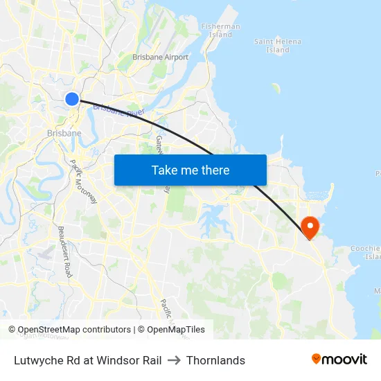 Lutwyche Rd at Windsor Rail to Thornlands map