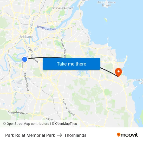 Park Rd at Memorial Park to Thornlands map