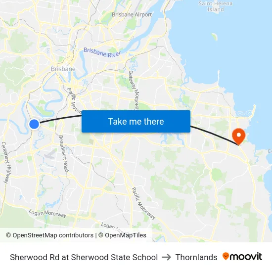Sherwood Rd at Sherwood State School to Thornlands map