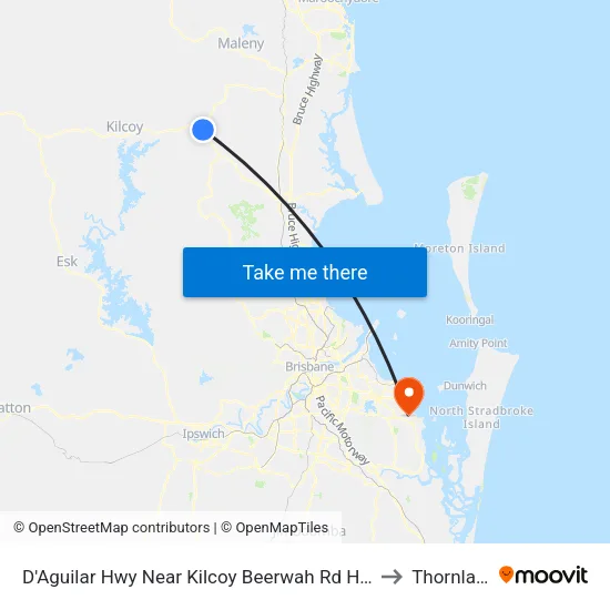D'Aguilar Hwy Near Kilcoy Beerwah Rd Hail 'N' Ride to Thornlands map
