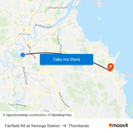 Fairfield Rd at Yeronga Station to Thornlands map