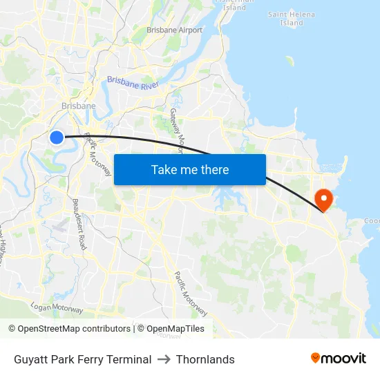 Guyatt Park Ferry Terminal to Thornlands map