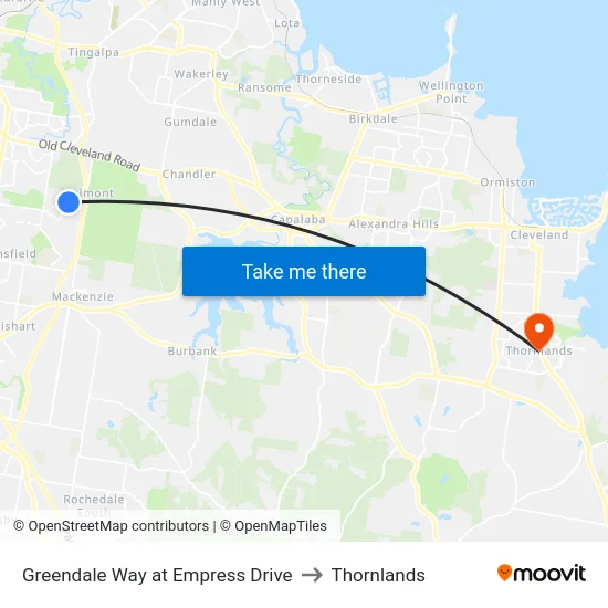 Greendale Way at Empress Drive to Thornlands map