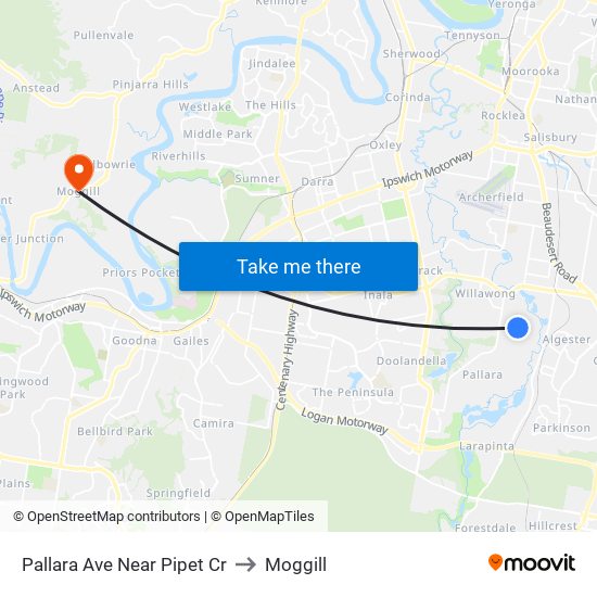 Pallara Ave Near Pipet Cr to Moggill map