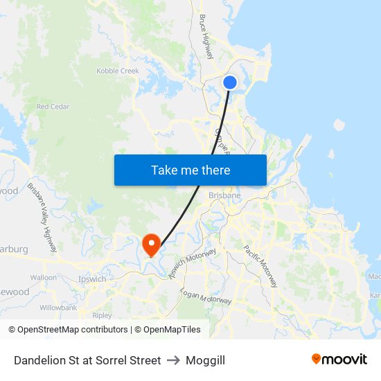 Dandelion St at Sorrel Street to Moggill map