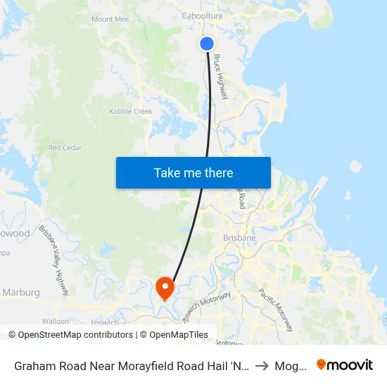 Graham Road Near Morayfield Road Hail 'N' Ride to Moggill map
