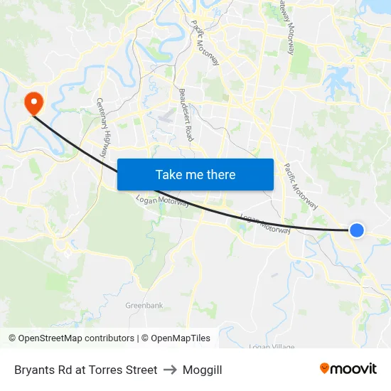 Bryants Rd at Torres Street to Moggill map