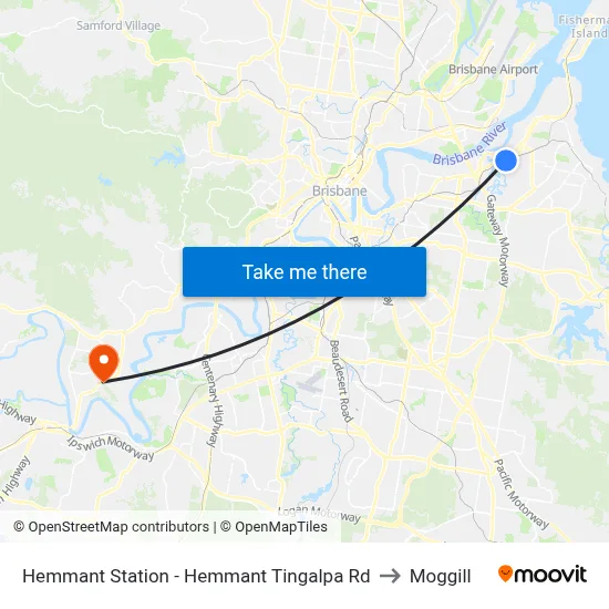 Hemmant Station - Hemmant Tingalpa Rd to Moggill map