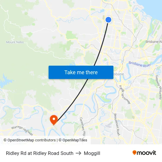 Ridley Rd at Ridley Road South to Moggill map