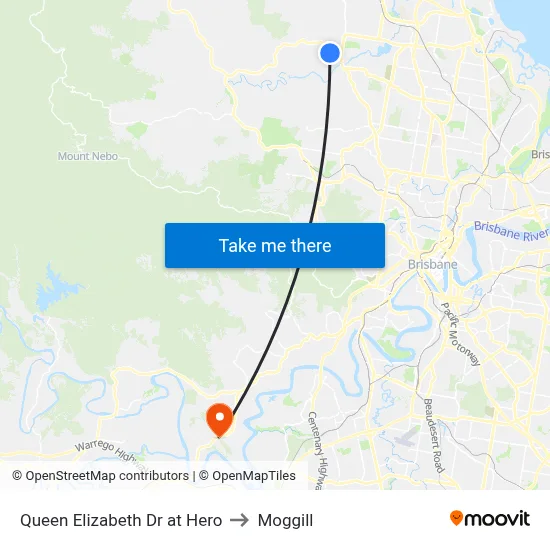Queen Elizabeth Dr at Hero to Moggill map