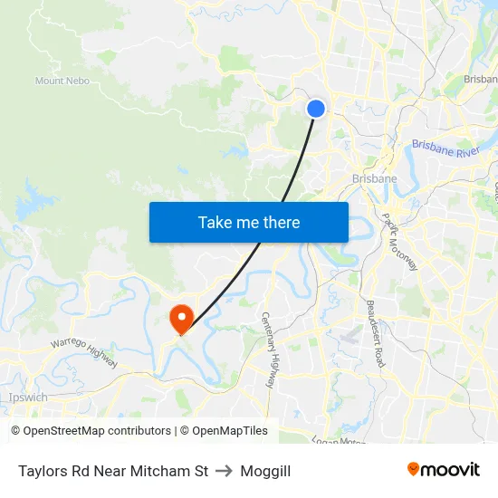 Taylors Rd Near Mitcham St to Moggill map