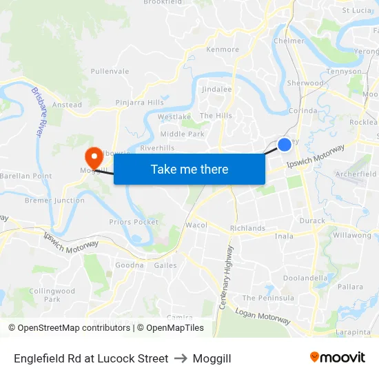 Englefield Rd at Lucock Street to Moggill map